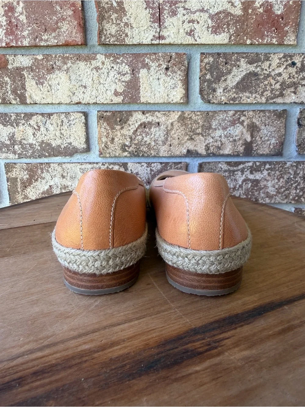 J. Jill Leather Ballerina Espadrille Flats Women’s Size 6 Medium Peach Excellent